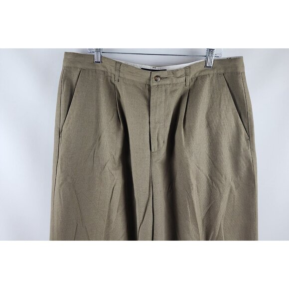 Quiksilver Pants Mens 38 Silver Edition Tan Pleated Dress (38x34) - Picture 2 of 9